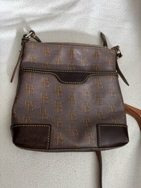 Dooney & Bourke Brown Logo Crossbody Satchel